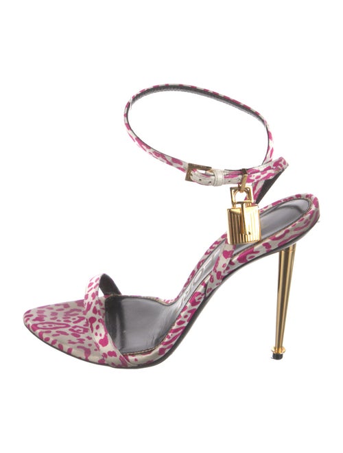 Tom Ford Satin Animal Print Sandals