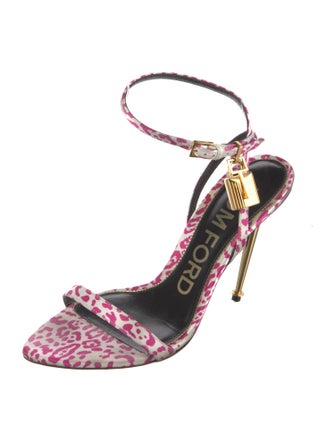 Tom Ford Satin Animal Print Sandals
