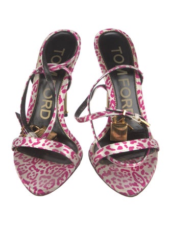 Tom Ford Satin Animal Print Sandals