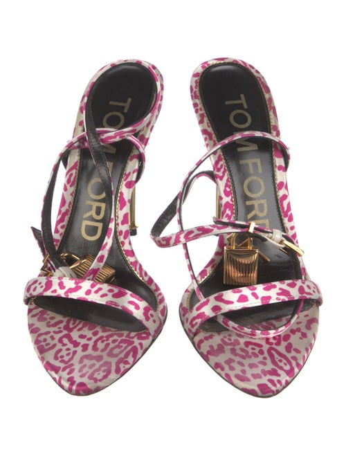 Tom Ford Satin Animal Print Sandals