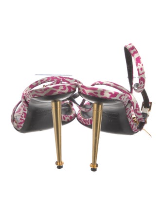 Tom Ford Satin Animal Print Sandals