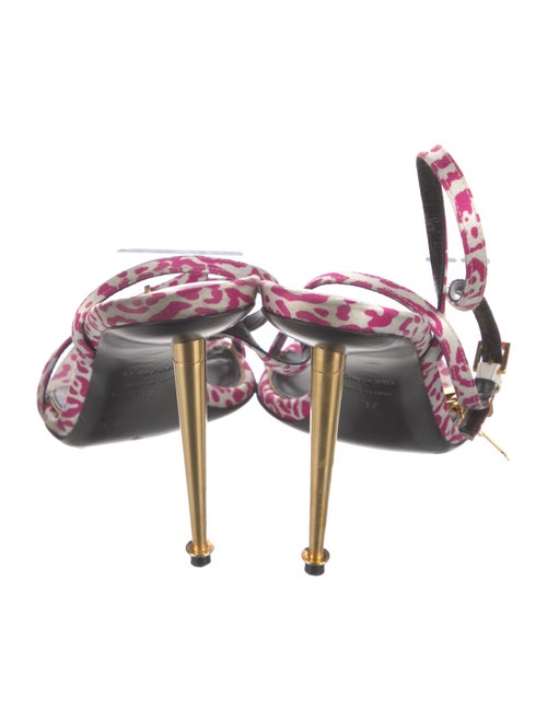 Tom Ford Satin Animal Print Sandals