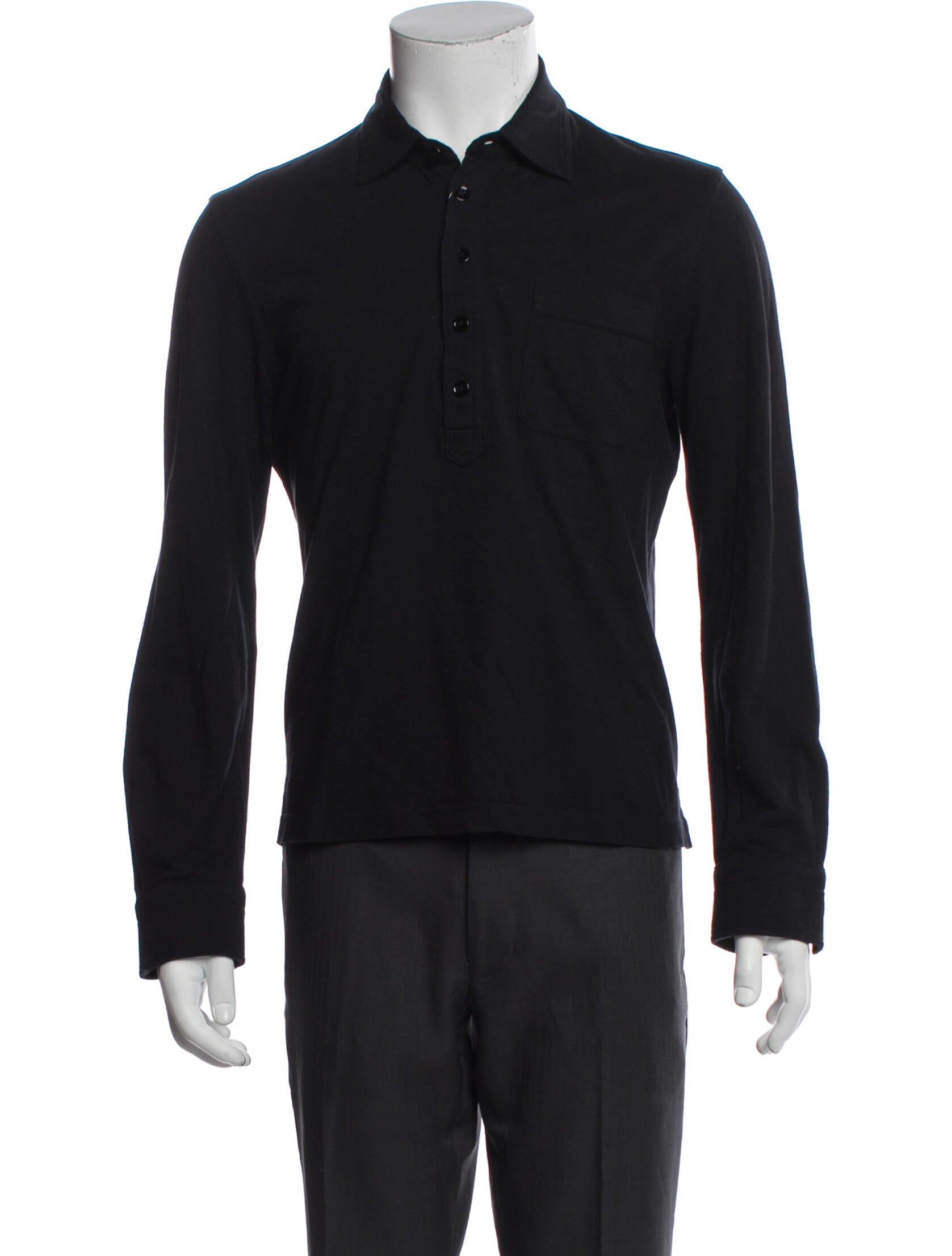 Tom Ford Collar Long Sleeve Polo Shirt