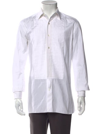 Tom Ford Striped Long Sleeve Tuxedo Shirt