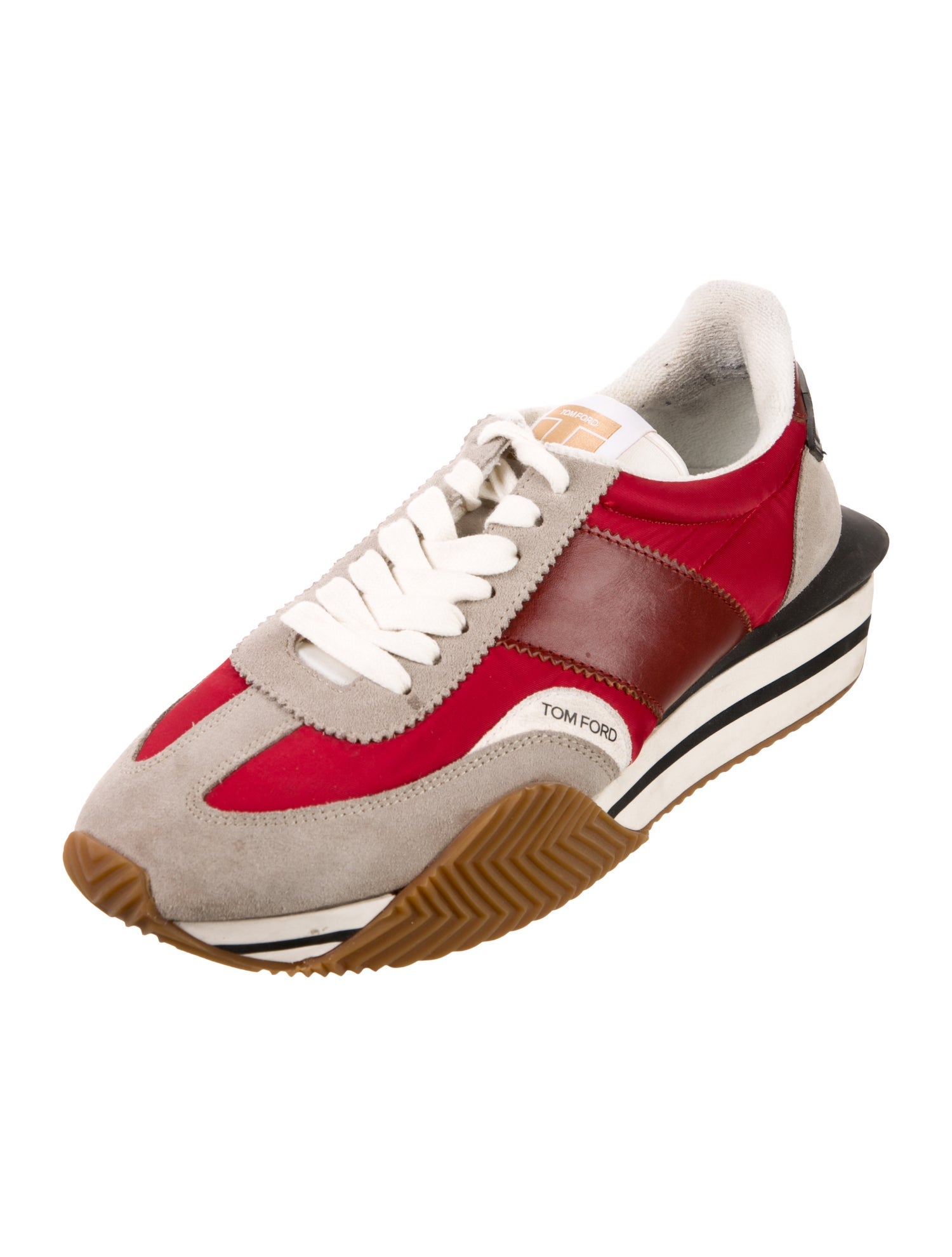 Tom Ford Suede Colorblock Pattern Sneakers