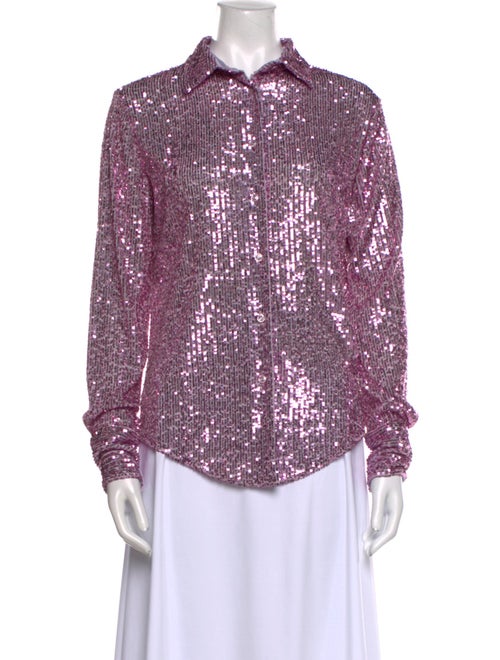 Tom Ford Sequin Printed Button-Up Top