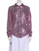 Tom Ford Sequin Printed Button-Up Top