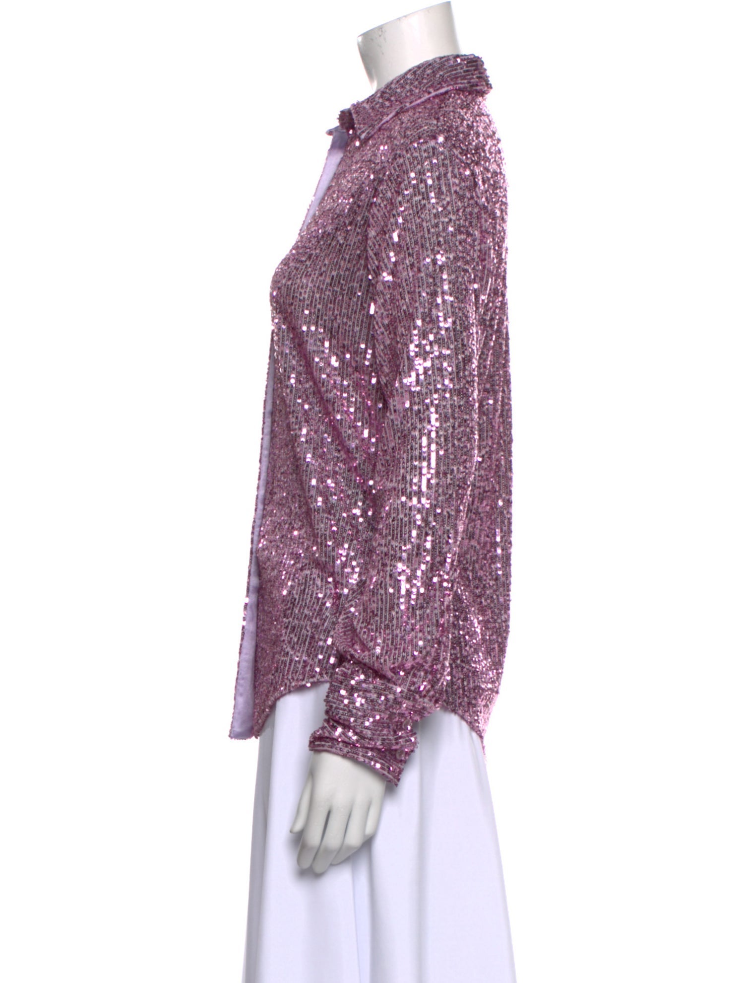 Tom Ford Sequin Printed Button-Up Top