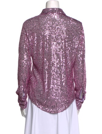 Tom Ford Sequin Printed Button-Up Top