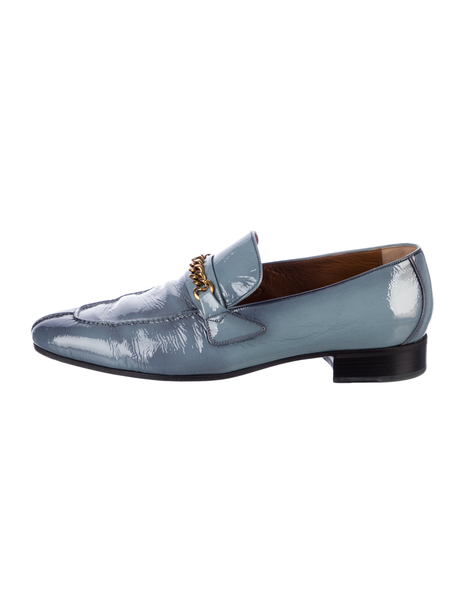 Tom Ford Patent Leather Chain-Link Accents Dress Loafers