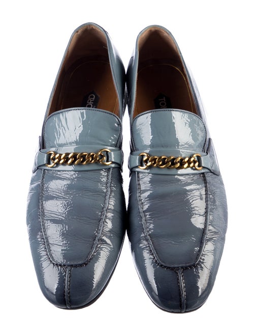 Tom Ford Patent Leather Chain-Link Accents Dress Loafers