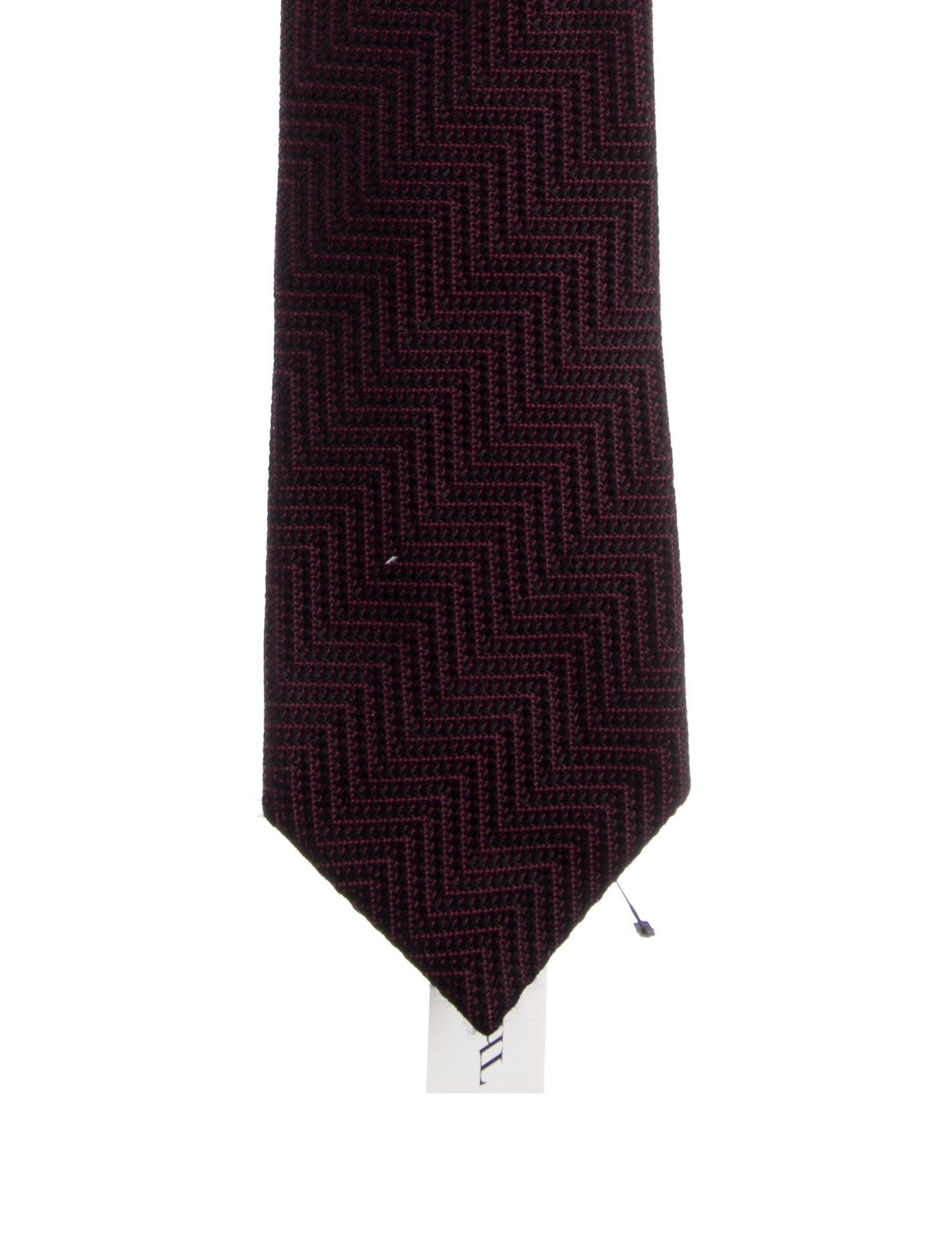 Tom Ford Silk Red Pattern Print Tie