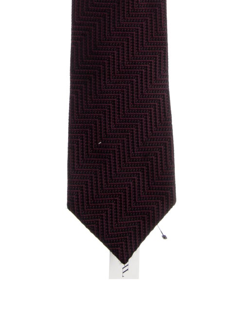 Tom Ford Silk Red Pattern Print Tie