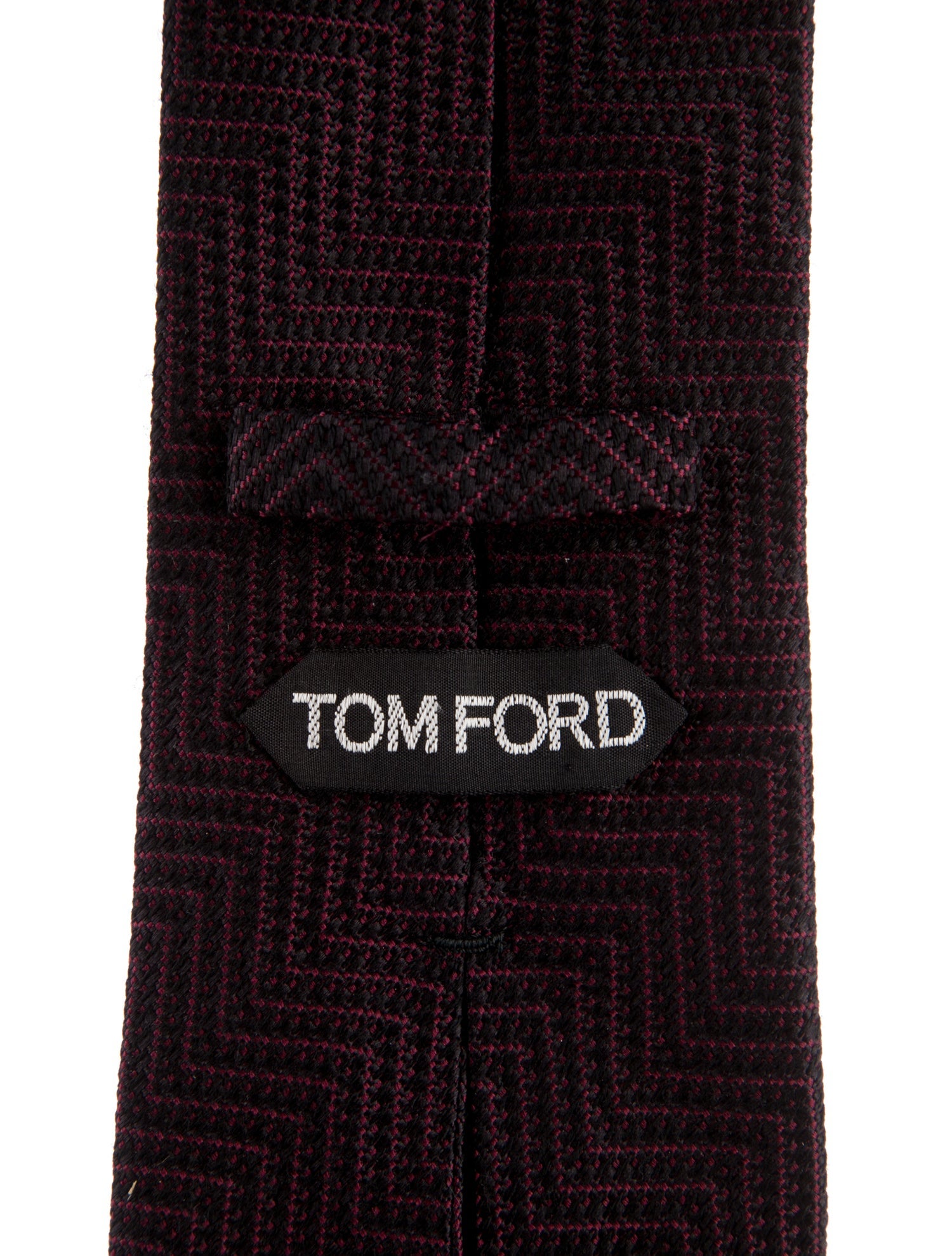 Tom Ford Silk Red Pattern Print Tie