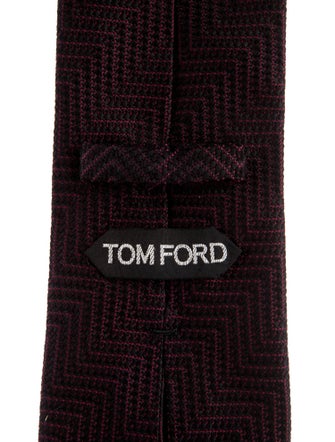 Tom Ford Silk Red Pattern Print Tie