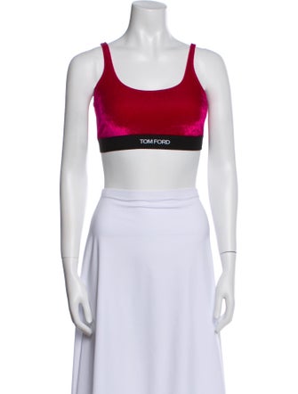 Tom Ford Velvet Graphic Print Crop Top