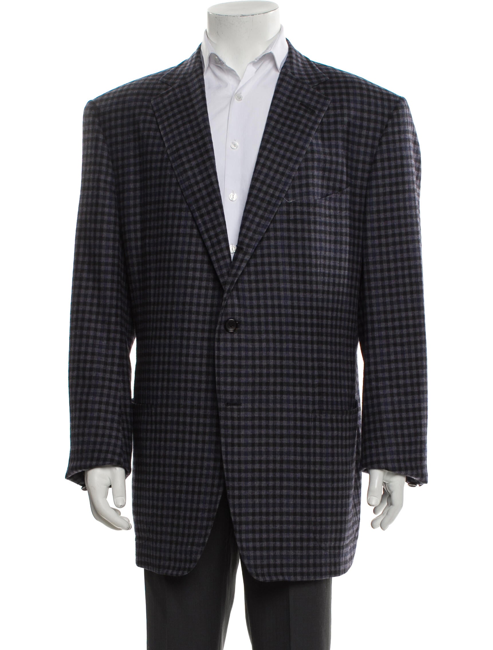 Tom Ford Wool Plaid Print Blazer