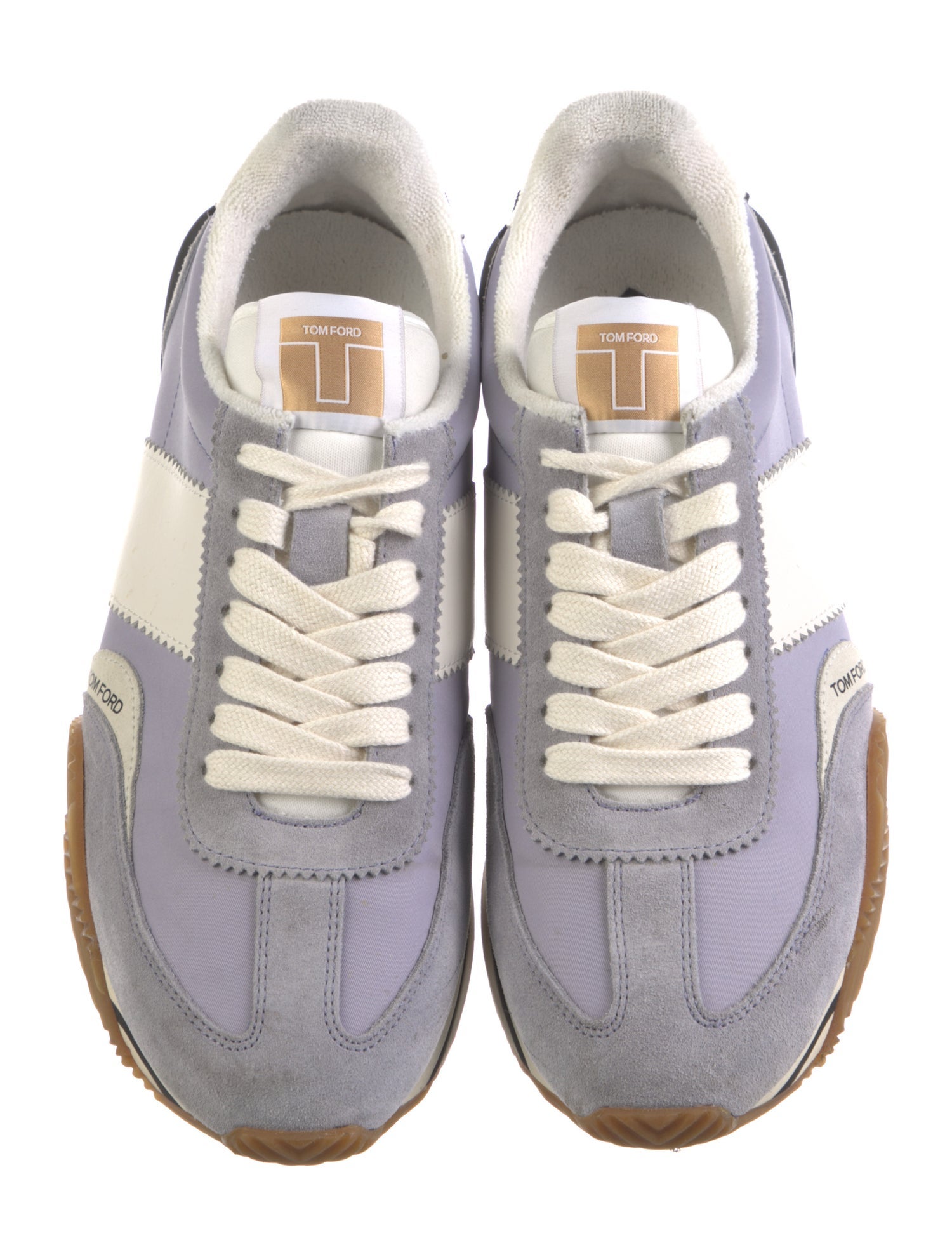 Tom Ford Suede Colorblock Pattern Athletic Sneakers
