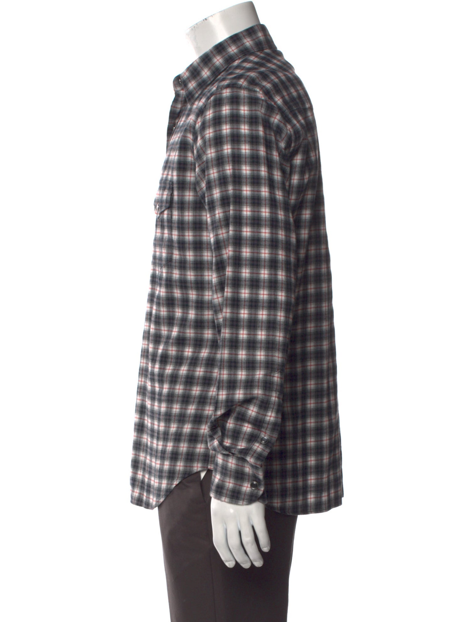 Tom Ford Plaid Print Long Sleeve Shirt