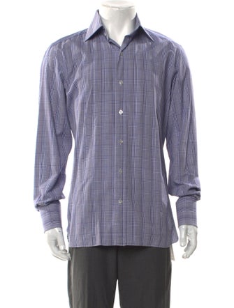 Tom Ford Plaid Print Long Sleeve Dress Shirt