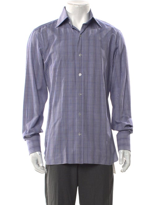 Tom Ford Plaid Print Long Sleeve Dress Shirt