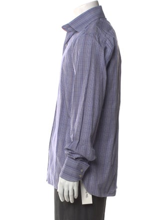 Tom Ford Plaid Print Long Sleeve Dress Shirt