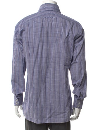 Tom Ford Plaid Print Long Sleeve Dress Shirt