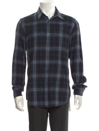 Tom Ford Plaid Print Long Sleeve Shirt