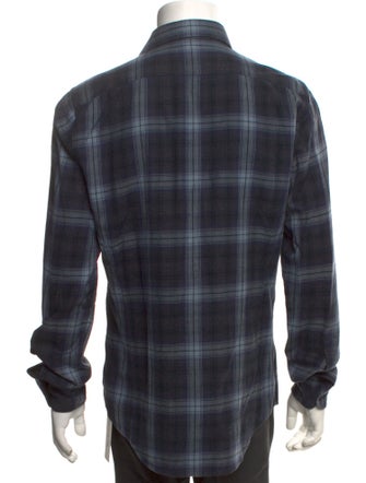 Tom Ford Plaid Print Long Sleeve Shirt