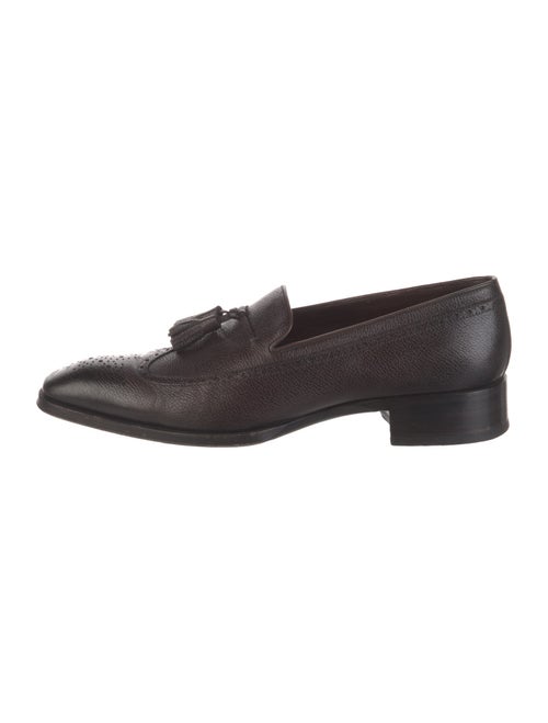 Tom Ford Leather Tassel Accents Dress Loafers