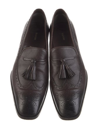 Tom Ford Leather Tassel Accents Dress Loafers