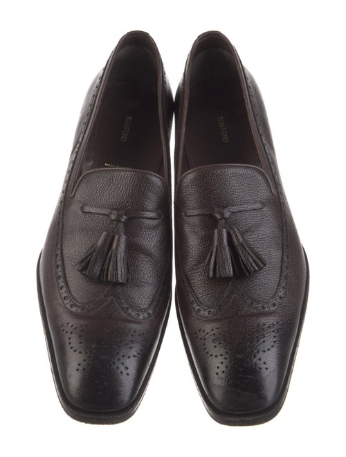 Tom Ford Leather Tassel Accents Dress Loafers