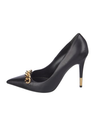 Tom Ford Leather Chain-Link Accents Pumps