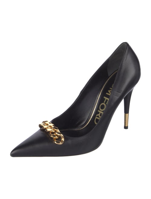 Tom Ford Leather Chain-Link Accents Pumps