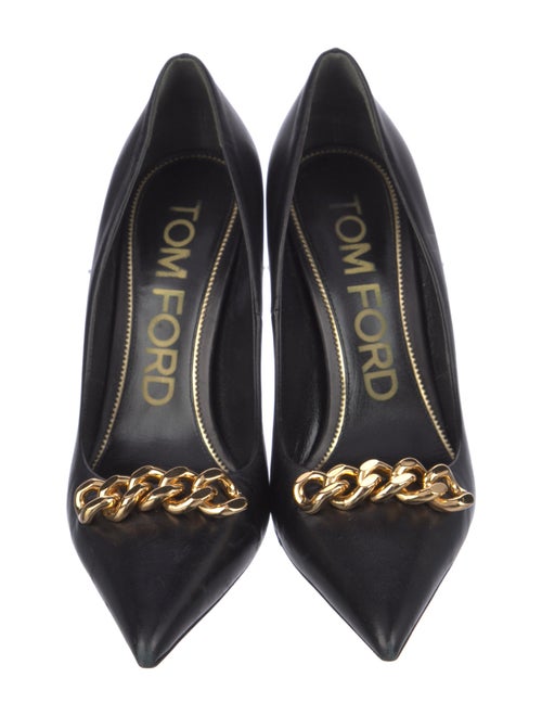 Tom Ford Leather Chain-Link Accents Pumps