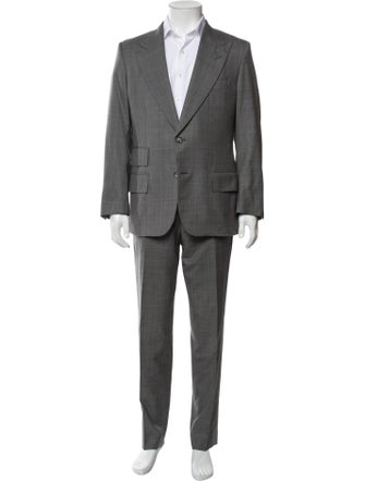 Tom Ford Grey Men's Two Piece Suit Set