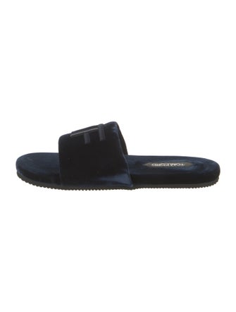 Tom Ford Velvet Embroidered Accent Slides