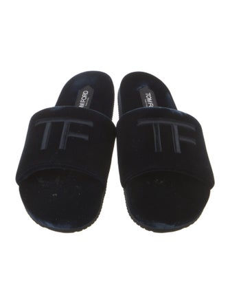 Tom Ford Velvet Embroidered Accent Slides