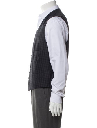 Tom Ford Wool Plaid Print Suit Vest