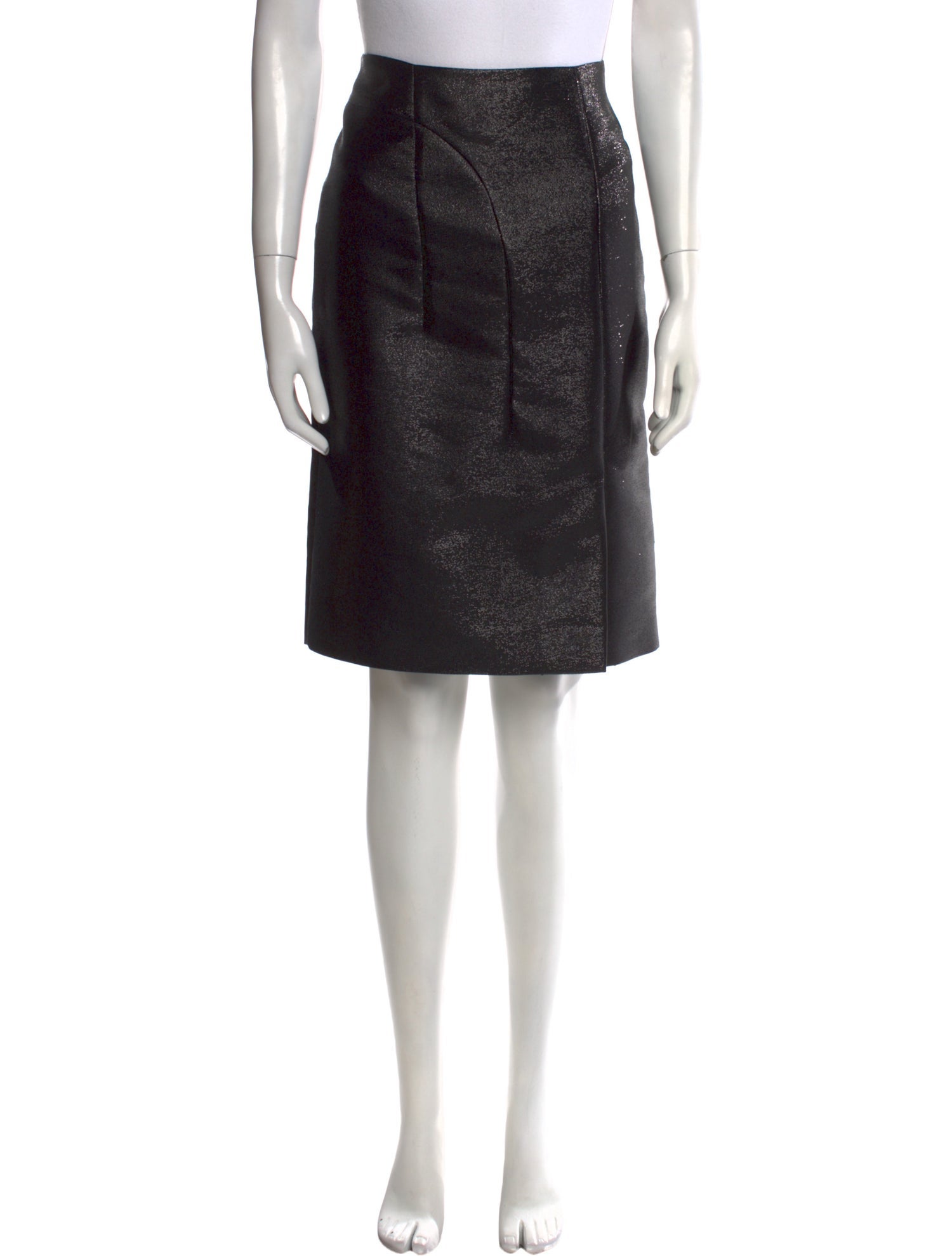 Tom Ford Leather Trim Embellishment Knee-Length Skirt