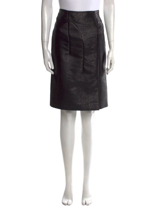 Tom Ford Leather Trim Embellishment Knee-Length Skirt