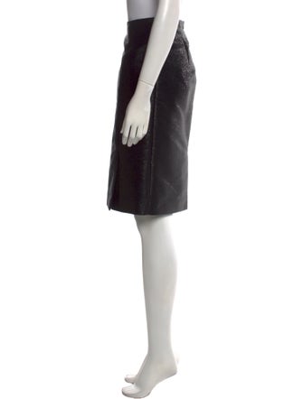 Tom Ford Leather Trim Embellishment Knee-Length Skirt