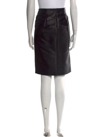 Tom Ford Leather Trim Embellishment Knee-Length Skirt