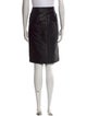 Tom Ford Leather Trim Embellishment Knee-Length Skirt