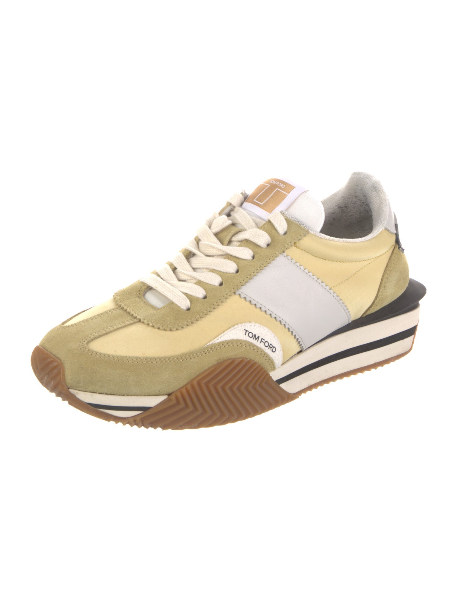 Tom Ford Suede Colorblock Pattern Sneakers