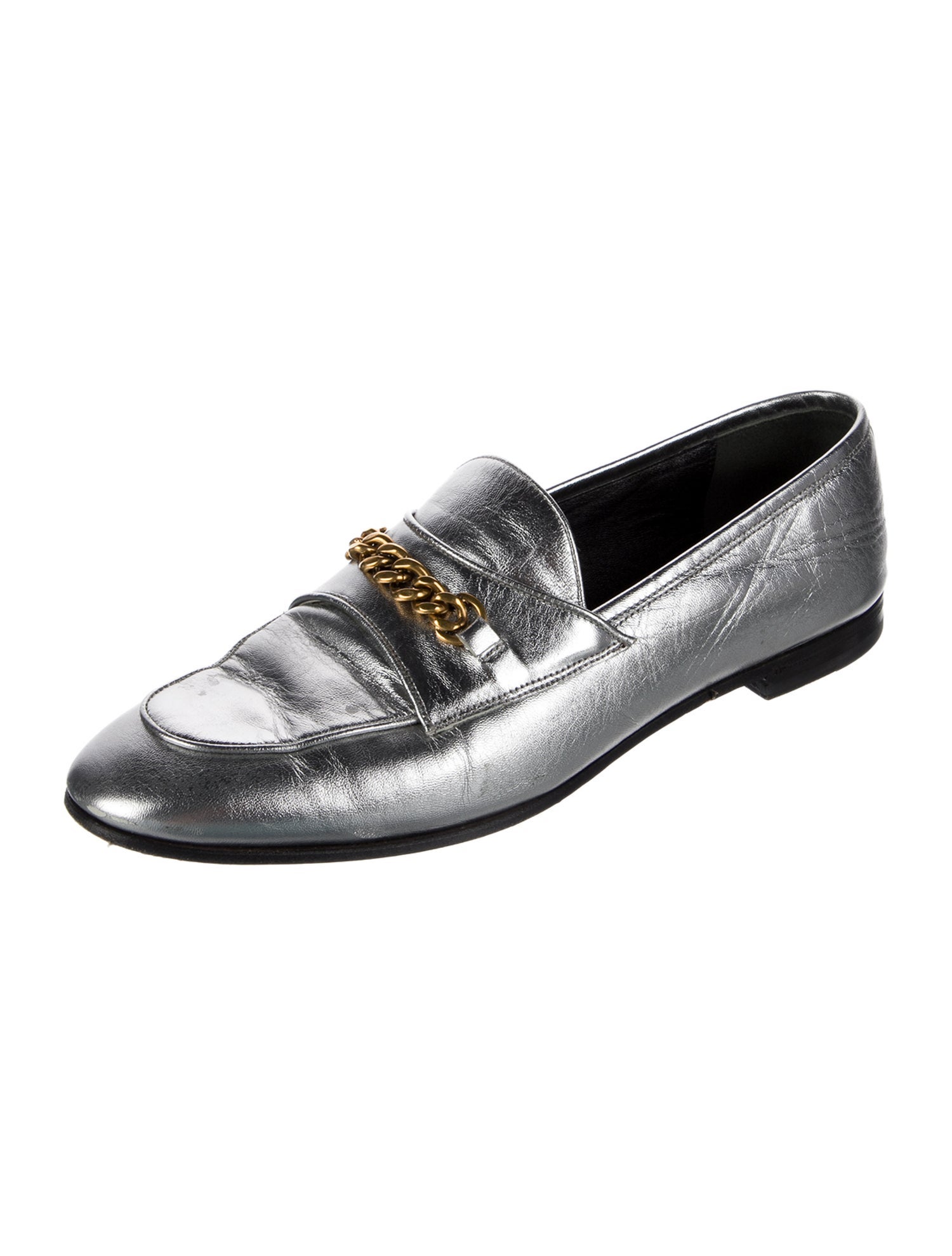 Tom Ford Leather Chain-Link Accents Loafers