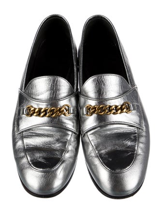 Tom Ford Leather Chain-Link Accents Loafers