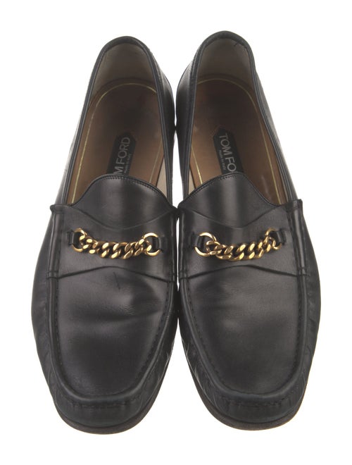 Tom Ford Leather Chain-Link Accents Dress Loafers