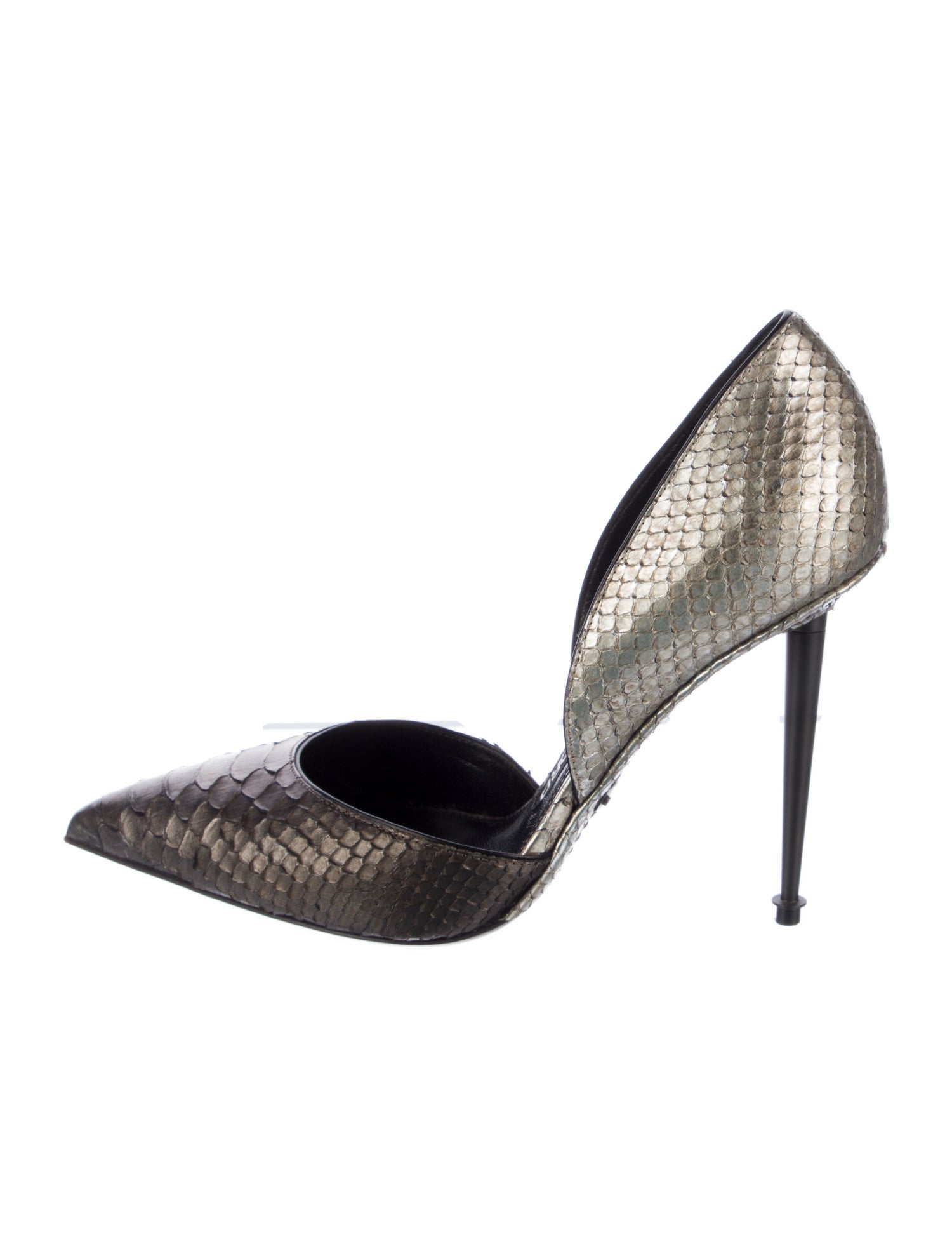 Tom Ford Snakeskin Colorblock Pattern D'Orsay Pumps