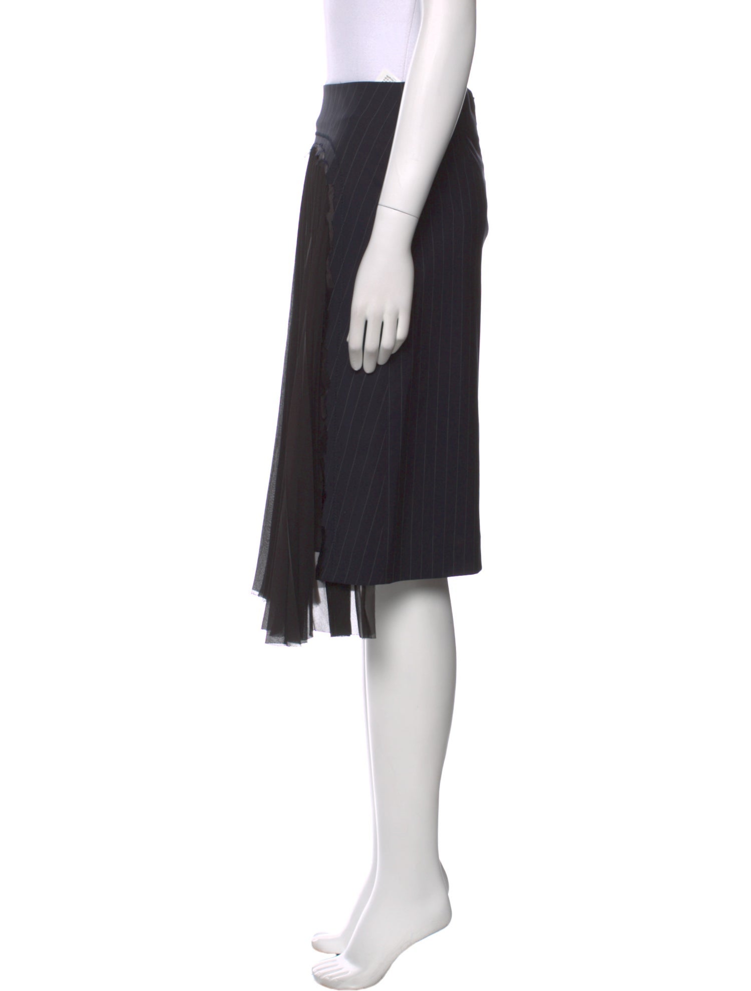 Tom Ford Leather Trim Embellishment Knee-Length Skirt